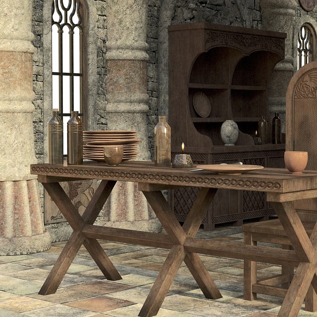 středověká jídelna