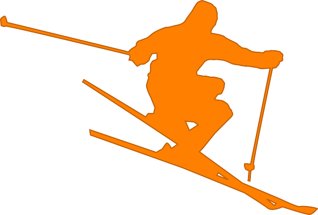 oranžový lyžař